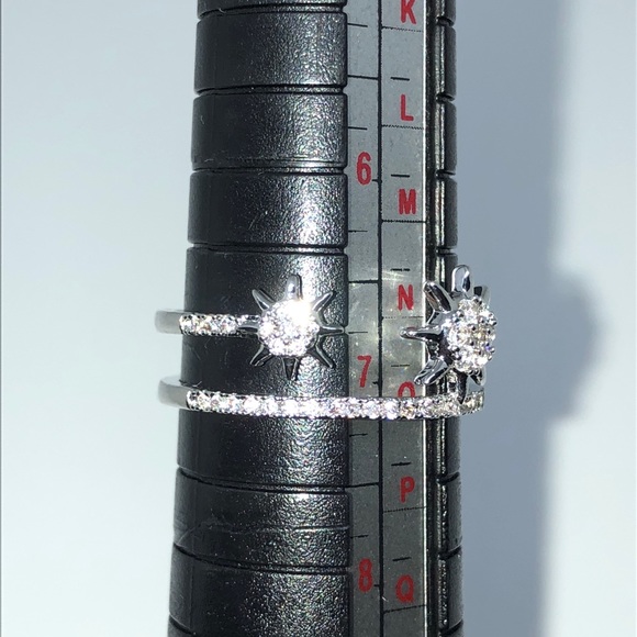 🆕PP Double Suns Double Band AAA Pave Cz Size 7.5 - Picture 7 of 7